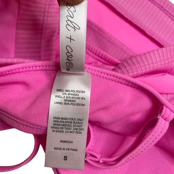 Salt + Cove Not What It Seams Swim Set Bikini Top and Bottoms Peony Pink S New - Picture 5 of 11